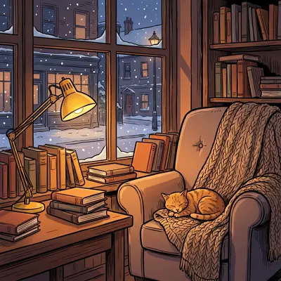 雪夜温馨阅读角