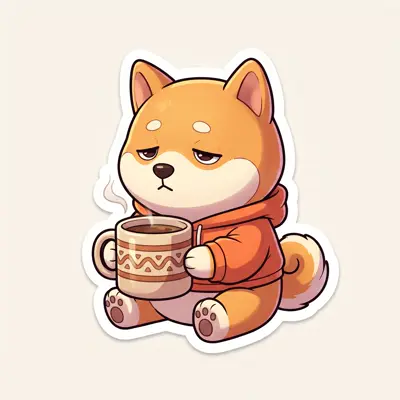 表情包·端咖啡的柴犬